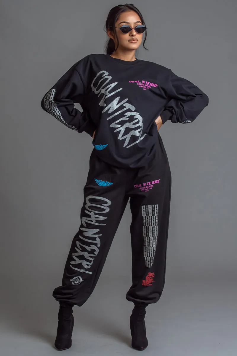 LONG SLEEVE BLK N SILVER CNT RAGER TEE