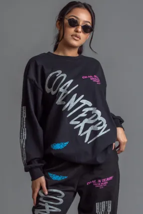 LONG SLEEVE BLK N SILVER CNT RAGER TEE