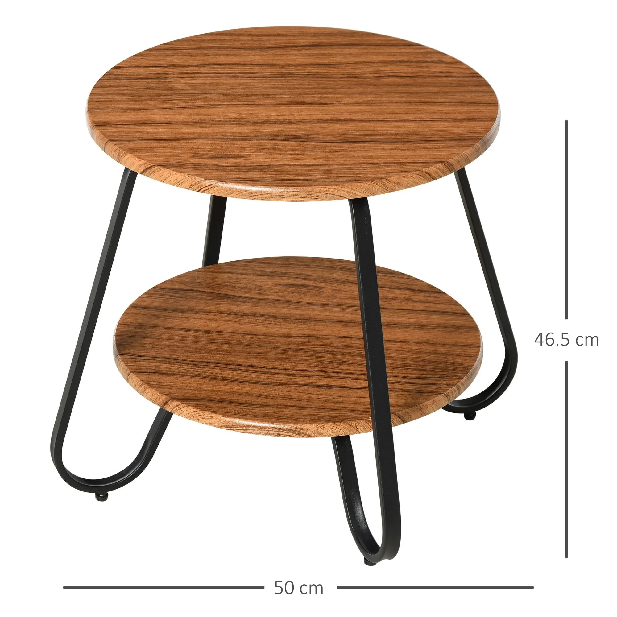 Metal Frame 2-Tier Particle Board Coffee Table