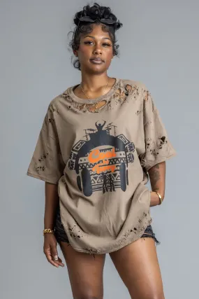 MOCHA N BLK PARTY TIME TEE (DIS)