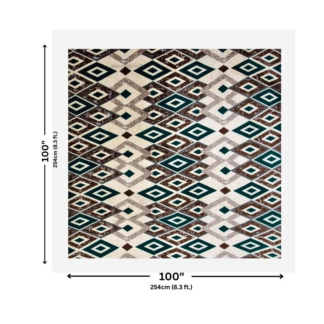 Modern Diamond Mosaic Chilly Winter Evenings Woolen Double Bedsheet