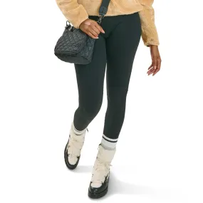 mySTYLE Women's Cozy Ribbed Black Leggings