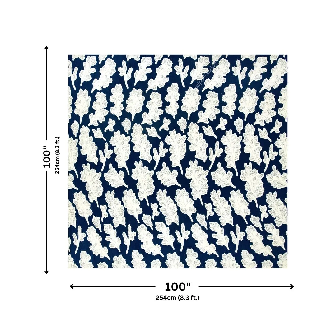 Navy Leaf Luxe Stylish Winter Bedrooms Woolen Double Bedsheet