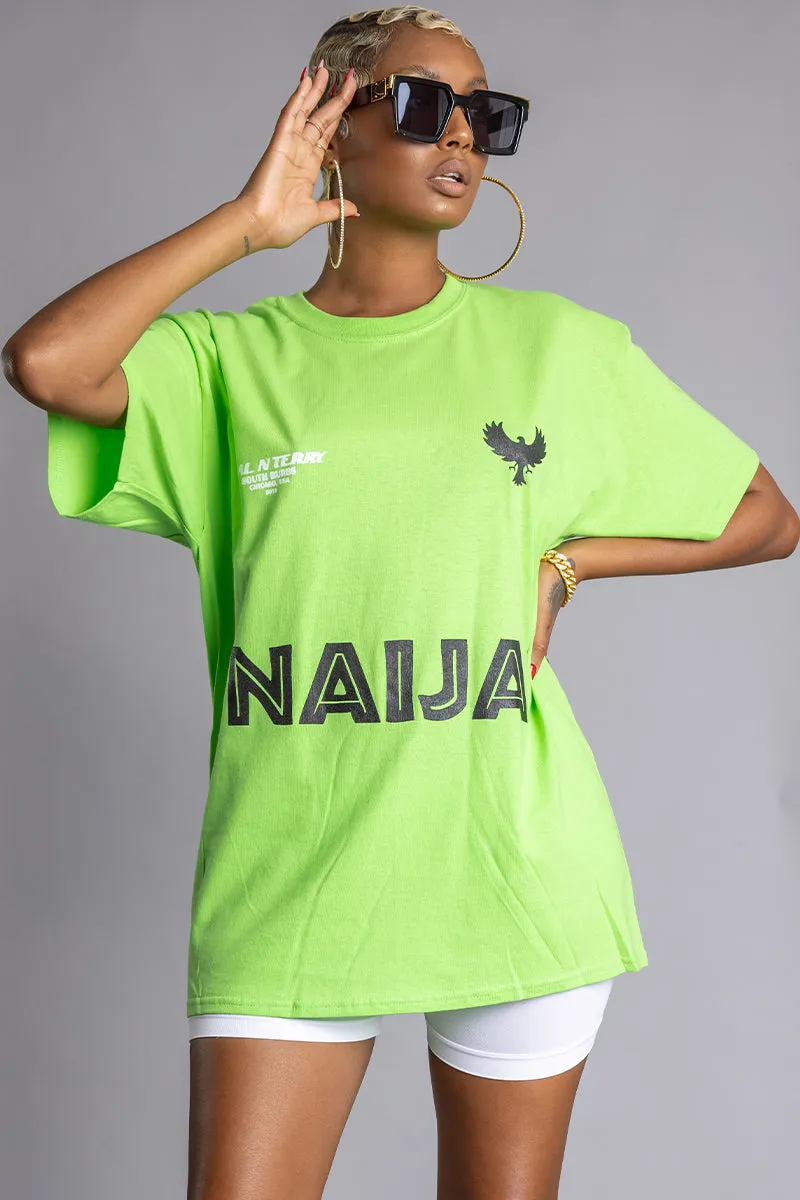 NEON GREEN TEAM NAIJA TEE