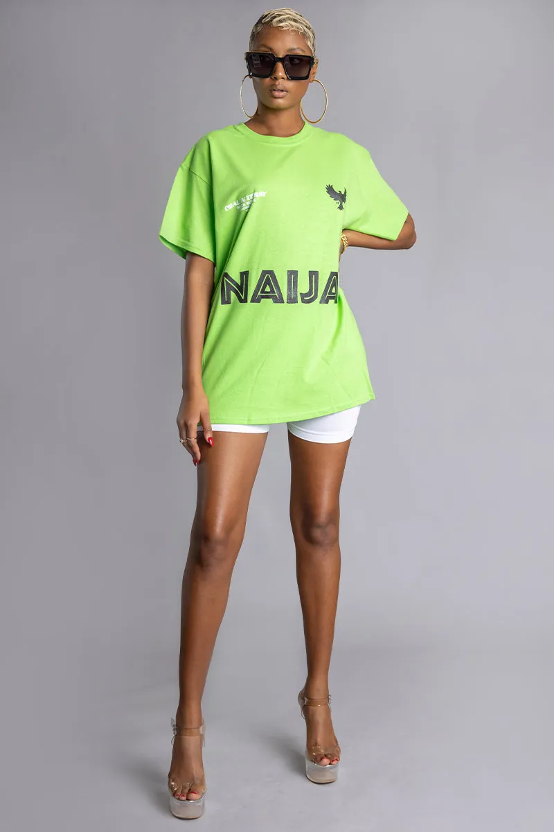 NEON GREEN TEAM NAIJA TEE