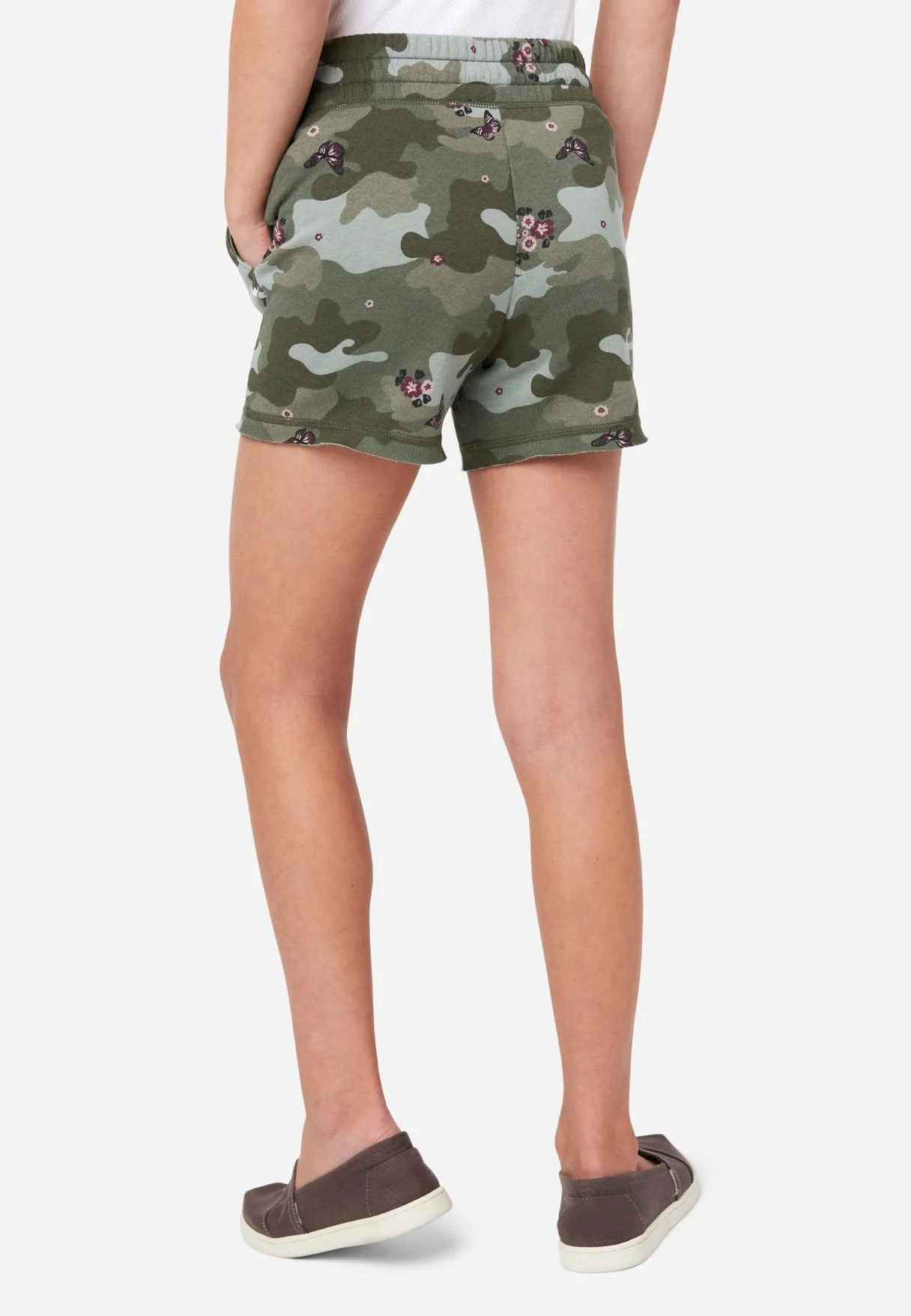 Patterned French Terry Midi Jogger Shorts