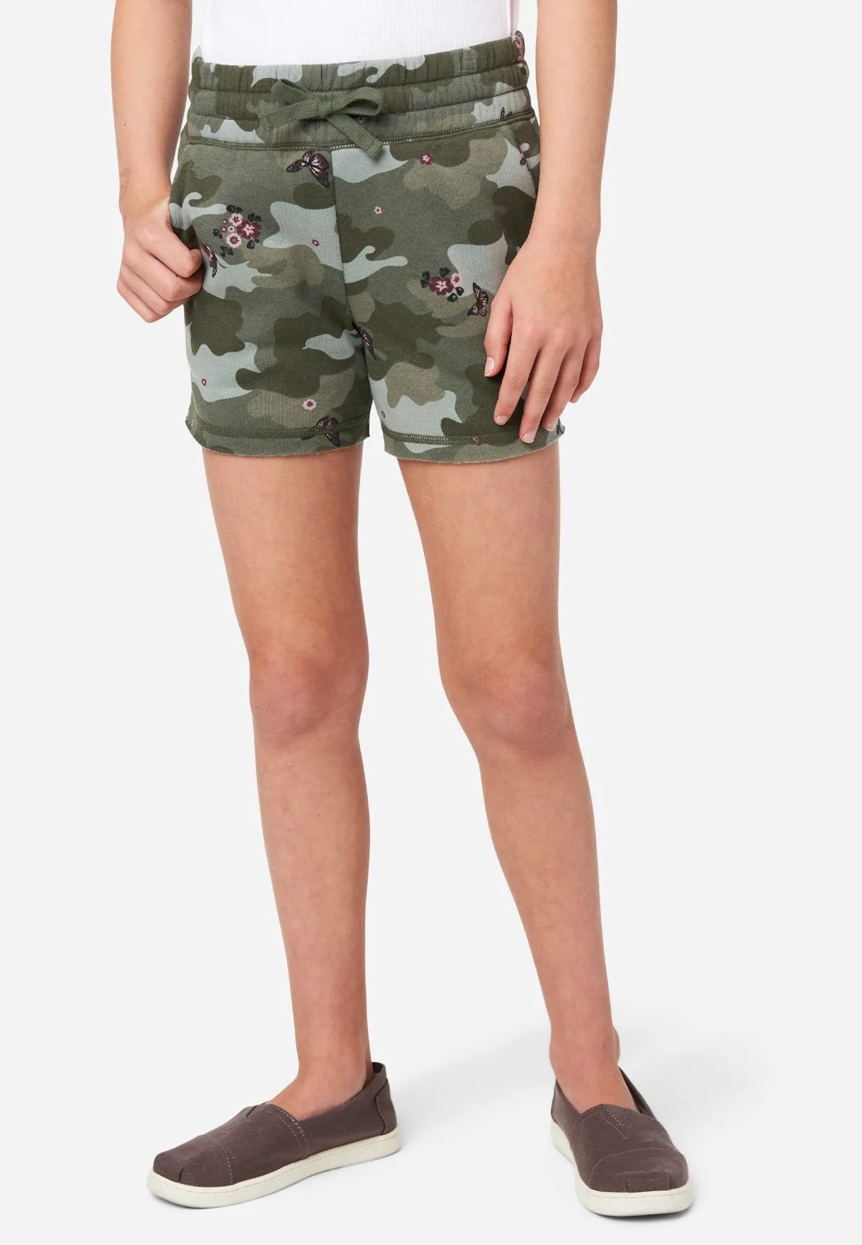 Patterned French Terry Midi Jogger Shorts