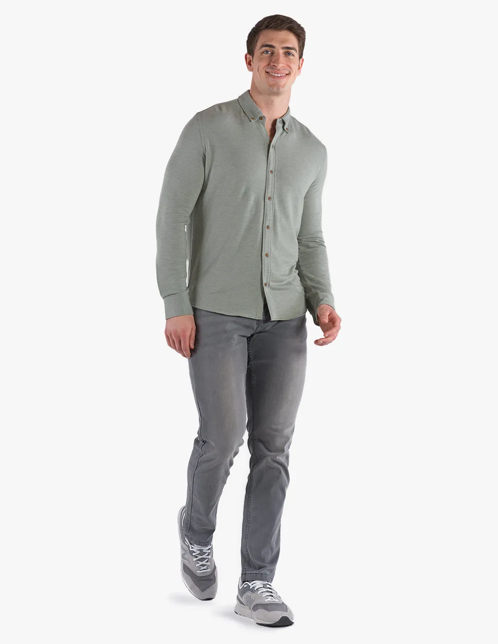 PINE CASHMERE BUTTON DOWN