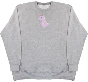 Pink Dino - Kids Oversized Comfy Sweater