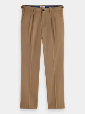 Pleated linen blend chinos