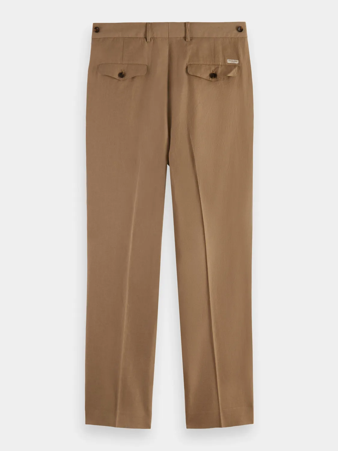 Pleated linen blend chinos