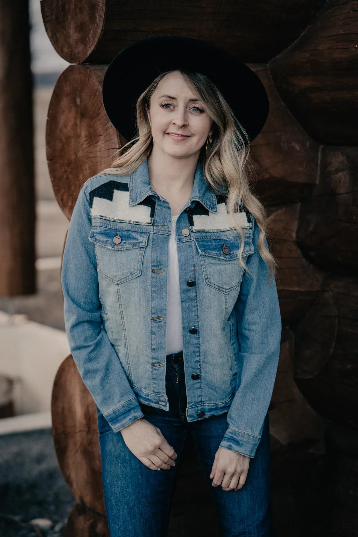 "Los Ojos" Pendleton Accented Denim Jacket (S - XL)