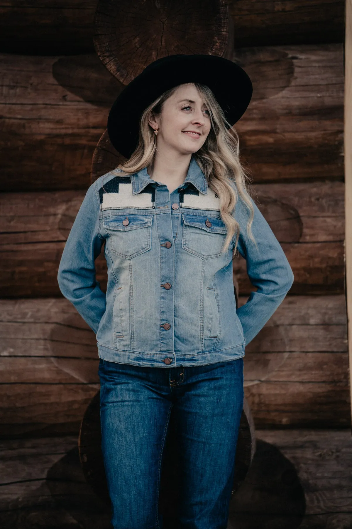 "Los Ojos" Pendleton Accented Denim Jacket (S - XL)