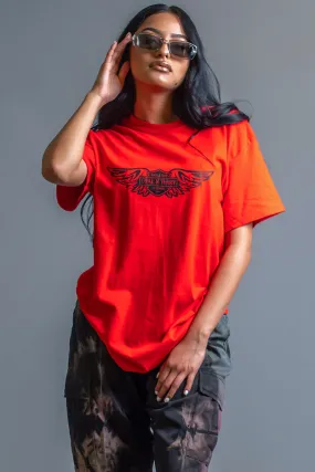 RED N BLK ANGELS CLUB TEE