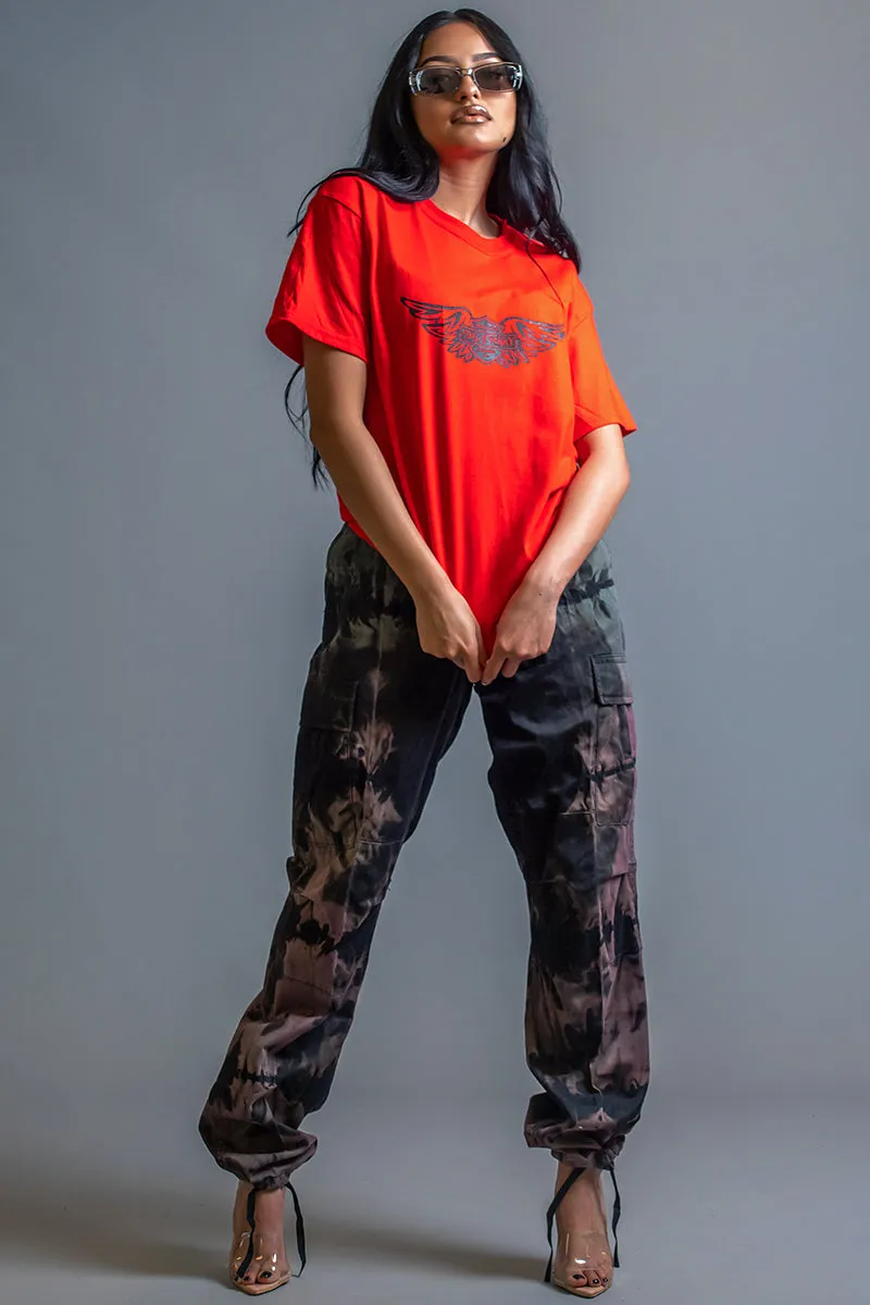 RED N BLK ANGELS CLUB TEE