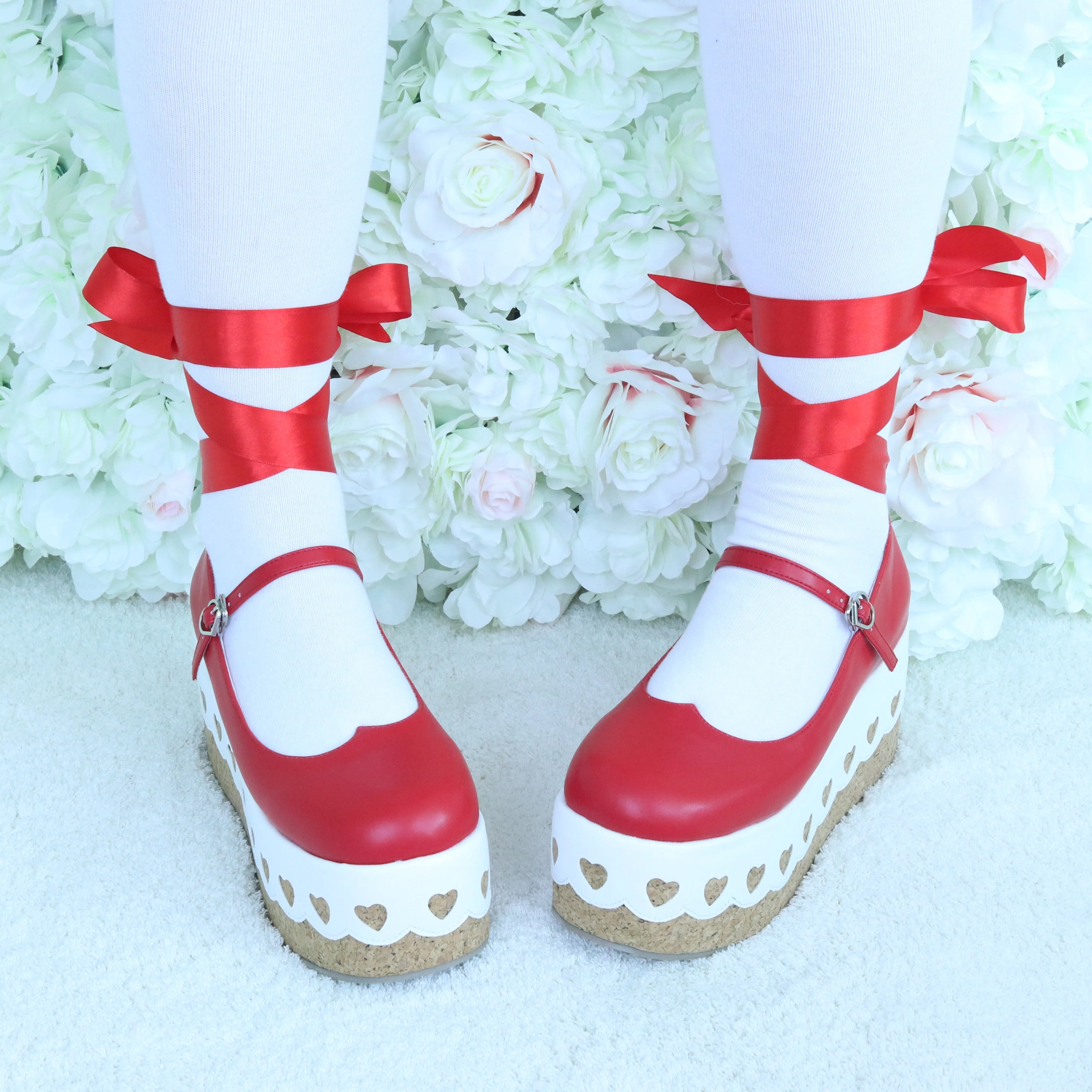 Retro Romantic Platform Shoes (Cork Sole)