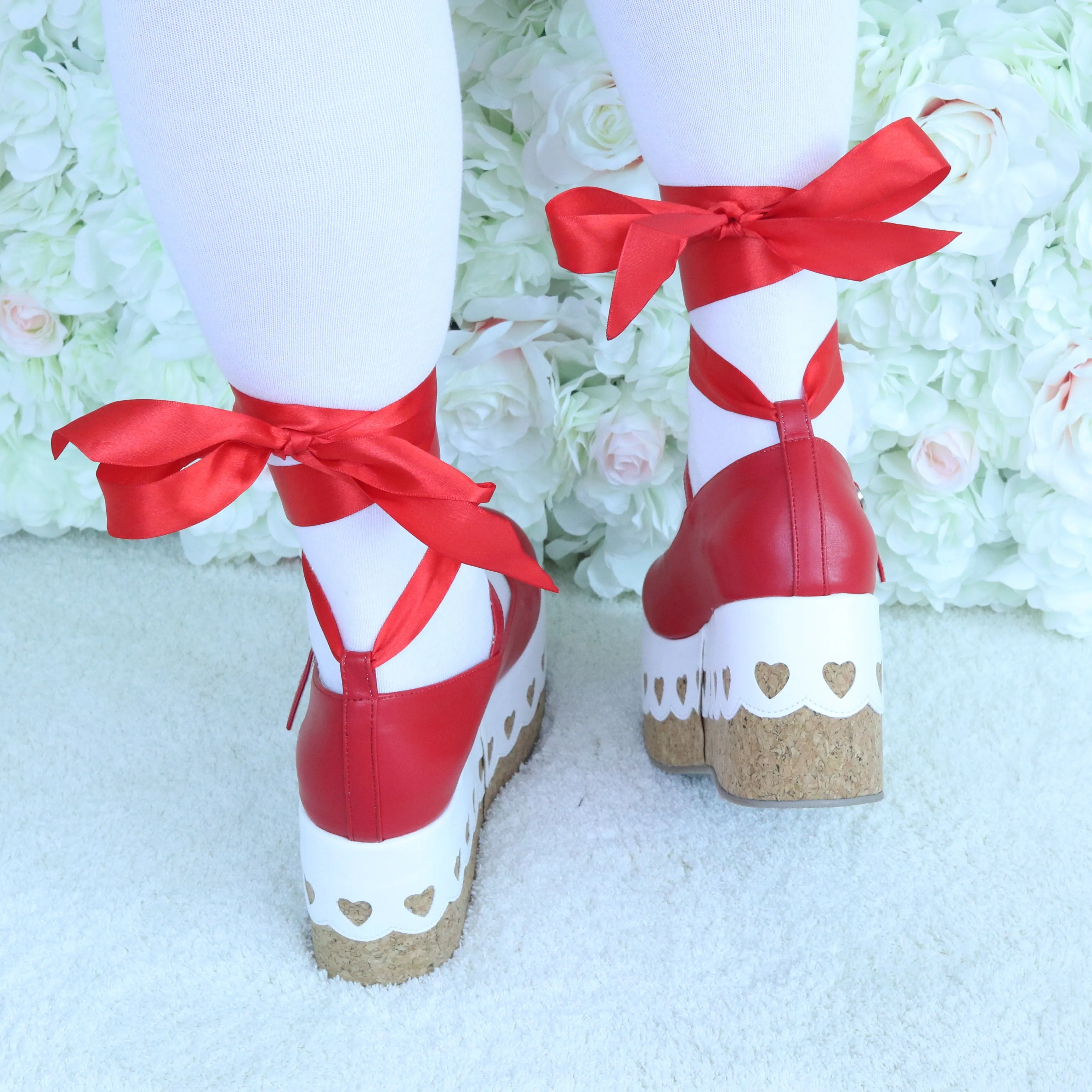 Retro Romantic Platform Shoes (Cork Sole)