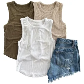 Ribbed Fitted Tank