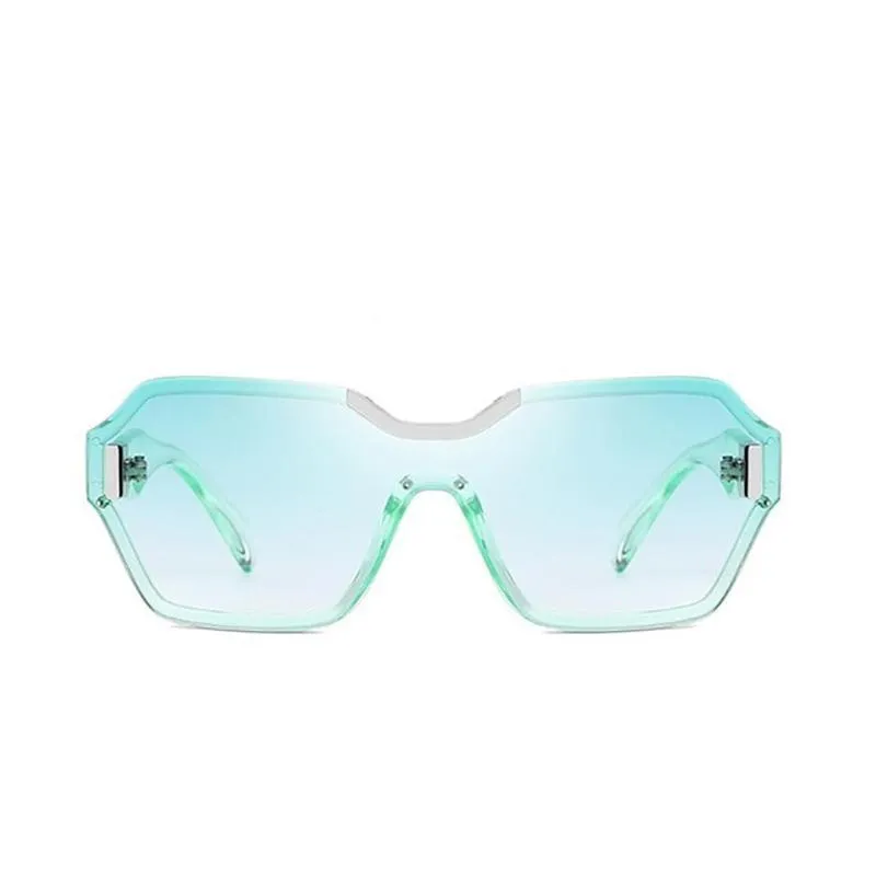 Rimless Oversized Square Frame Sunglasses