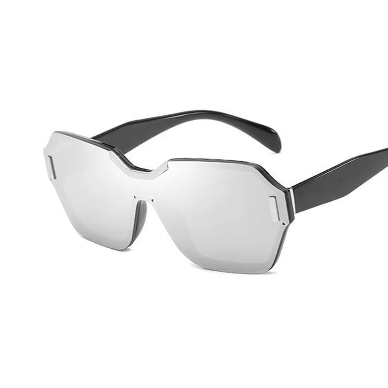 Rimless Oversized Square Frame Sunglasses