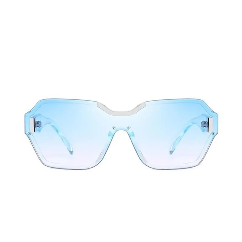Rimless Oversized Square Frame Sunglasses