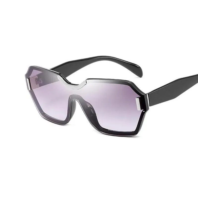 Rimless Oversized Square Frame Sunglasses