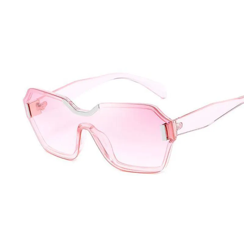 Rimless Oversized Square Frame Sunglasses