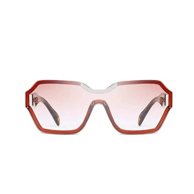 Rimless Oversized Square Frame Sunglasses
