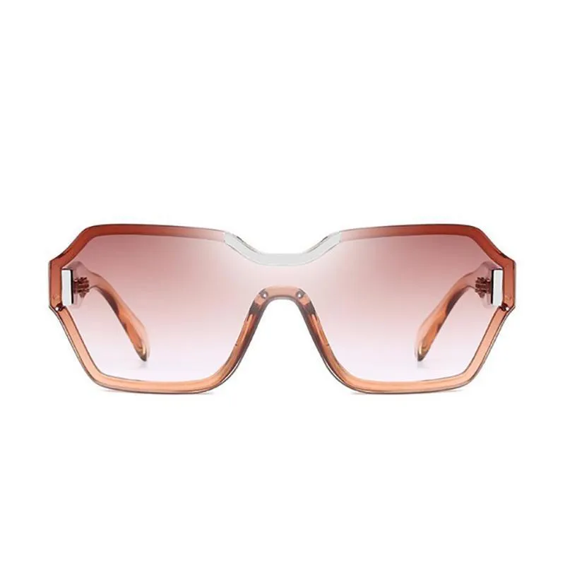 Rimless Oversized Square Frame Sunglasses