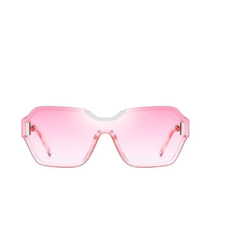 Rimless Oversized Square Frame Sunglasses