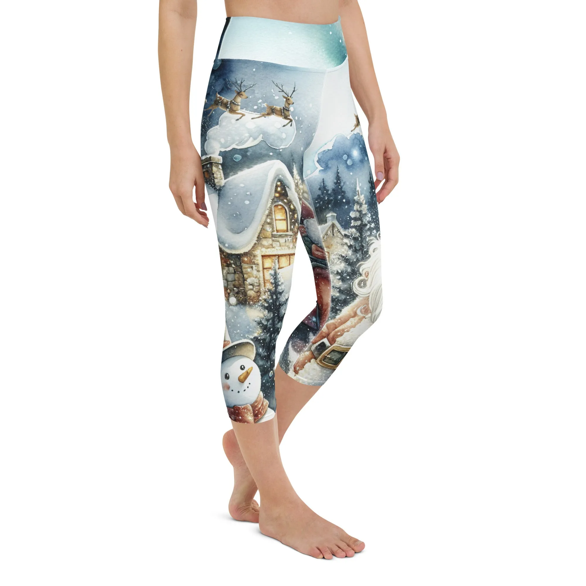 Santa's Cozy Cottage Yoga Capris
