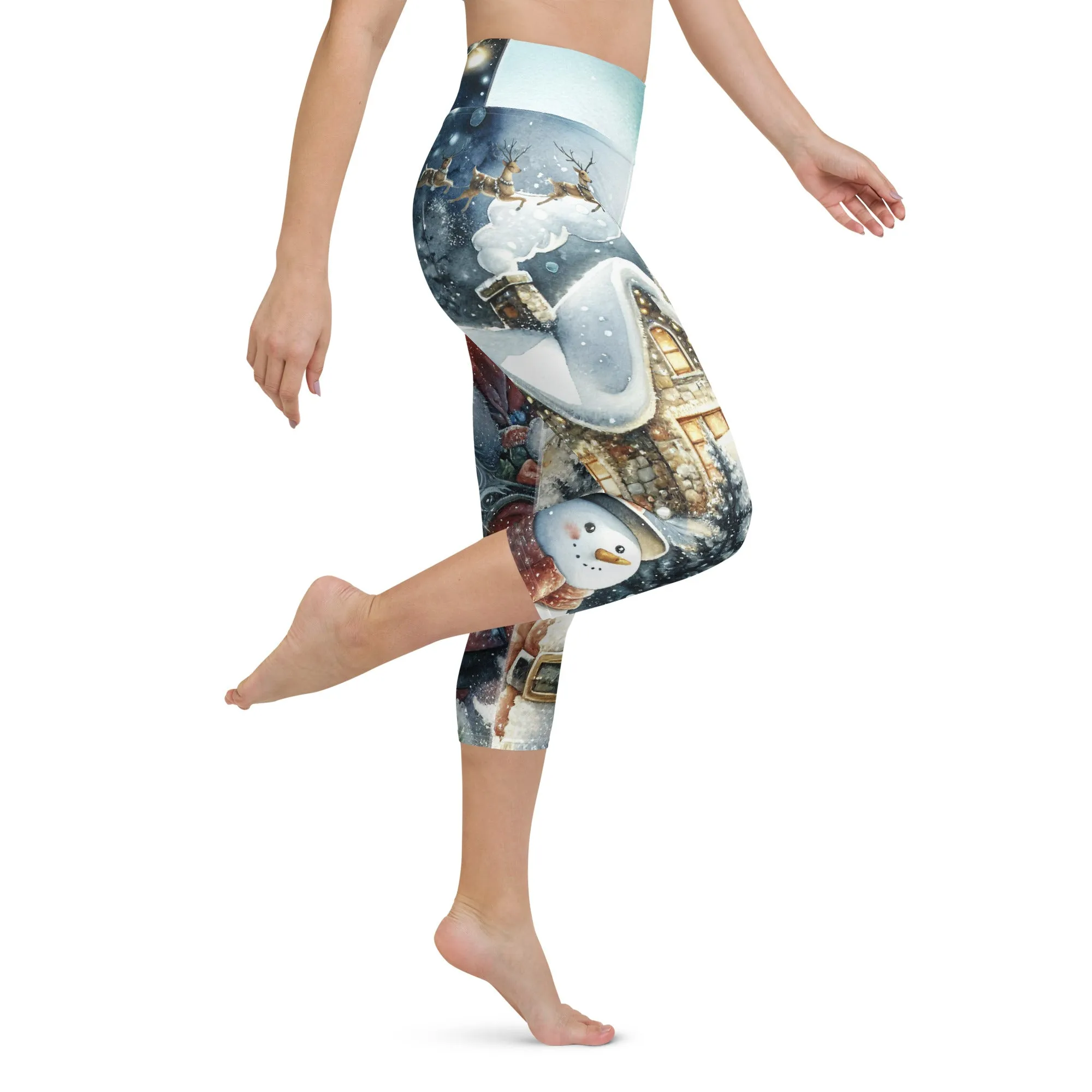 Santa's Cozy Cottage Yoga Capris