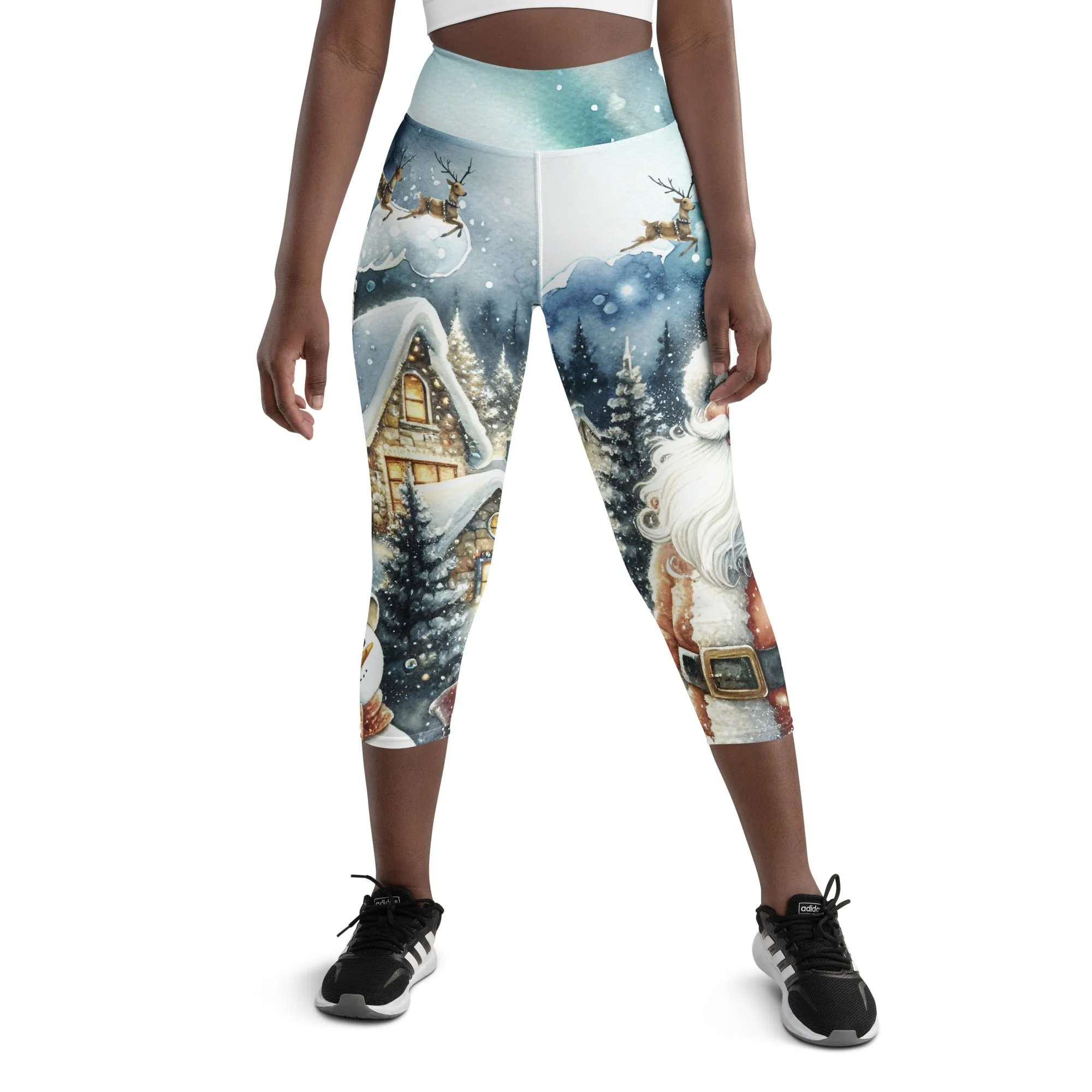Santa's Cozy Cottage Yoga Capris