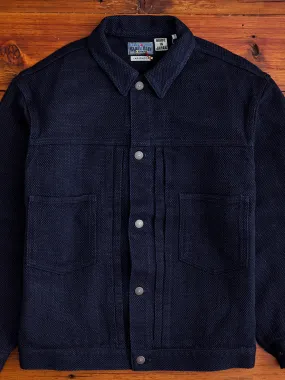 Sashiko Trucker Jacket in Indigo