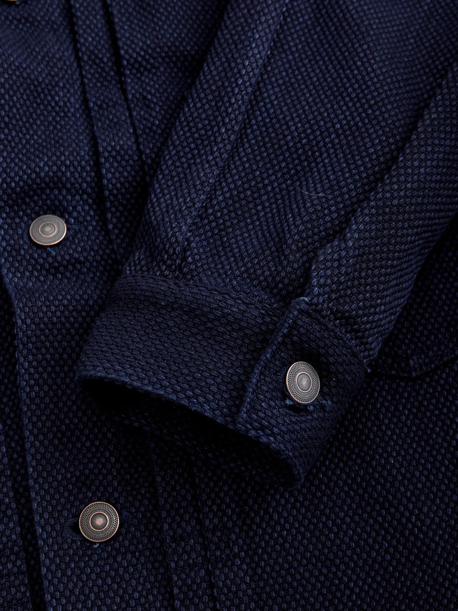 Sashiko Trucker Jacket in Indigo