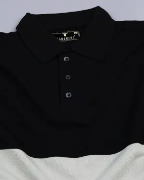 Silver Gray With Black Pique Pima Designer T-Shirt Silver Gray With Black Pique Pima Designer T-Shirt