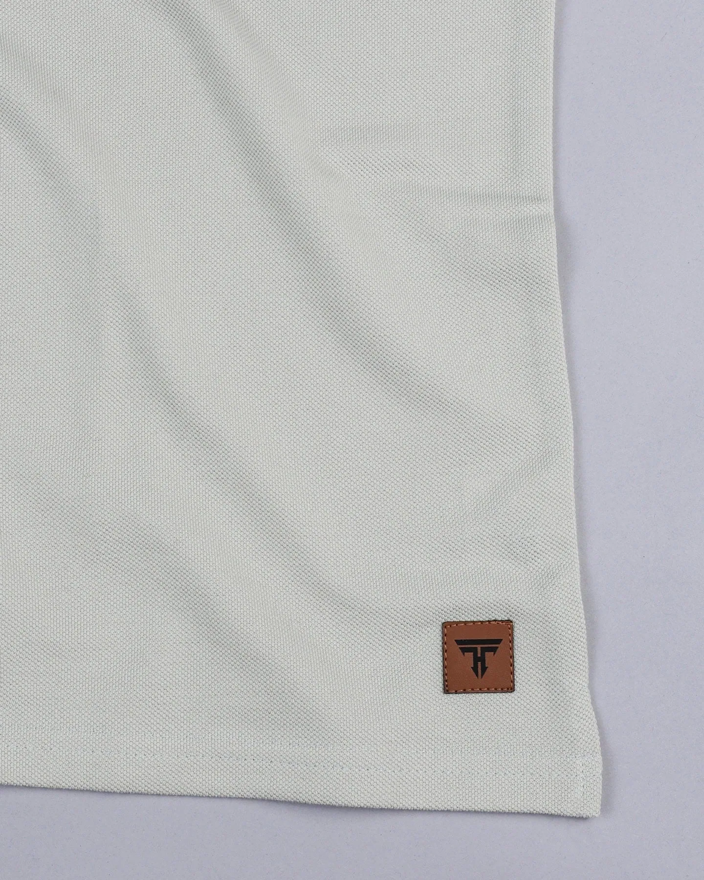 Silver Gray With Black Pique Pima Designer T-Shirt