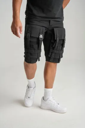 SPARK CARGO DENIM SHORT - S3001 - BLACK