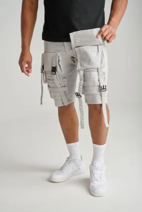 SPARK CARGO DENIM SHORT - S3001 - LT GREY