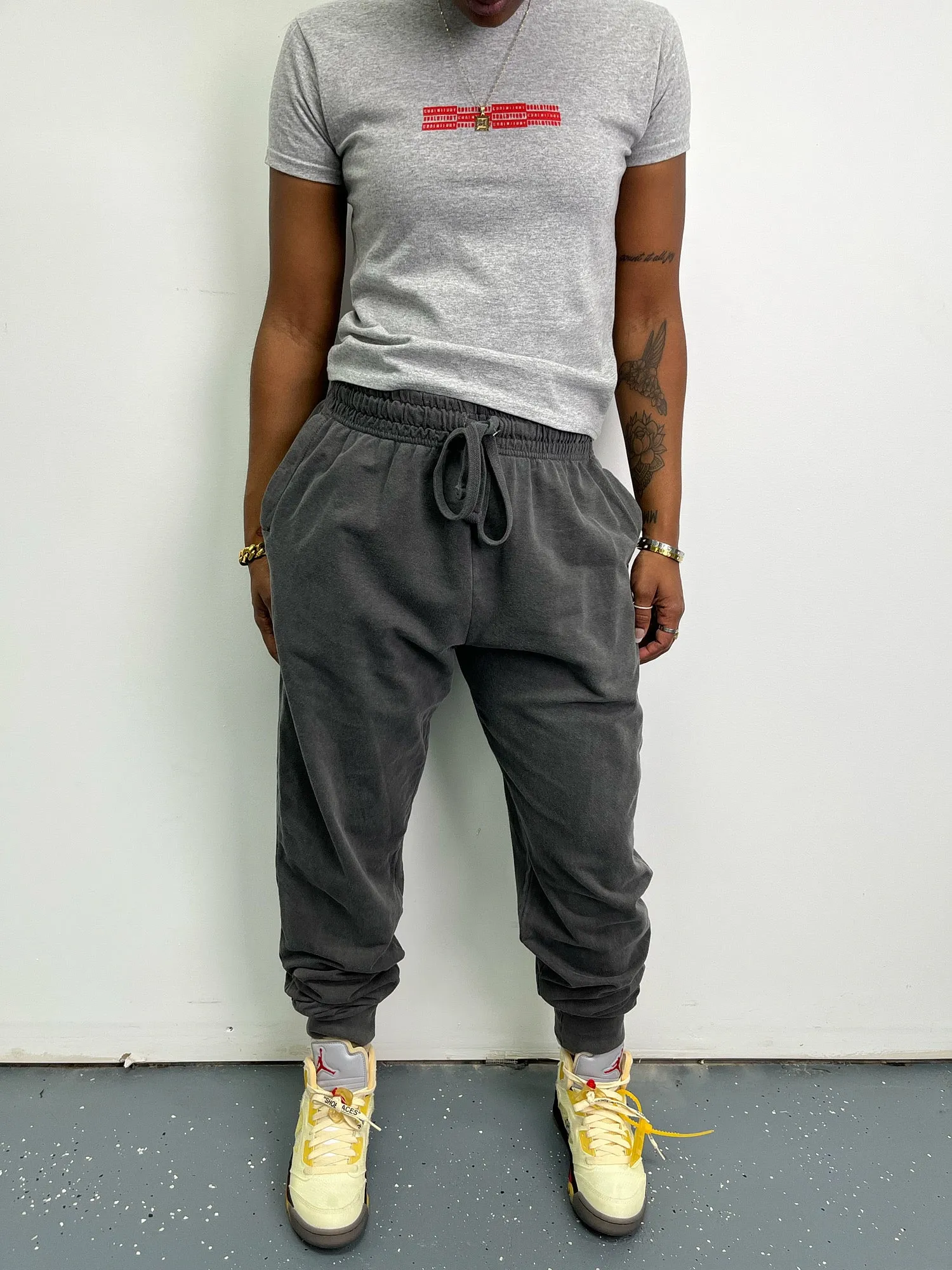 SPORT GREY N RED MINI CHECKER TEE