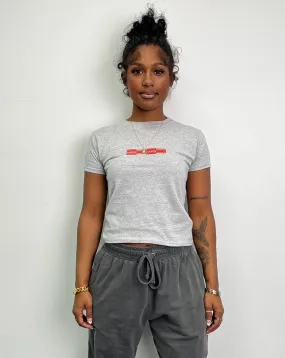 SPORT GREY N RED MINI CHECKER TEE