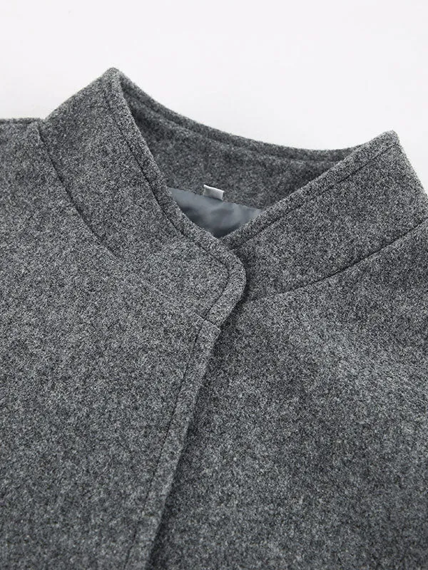 Stand Collar Loose Woolen Jacket