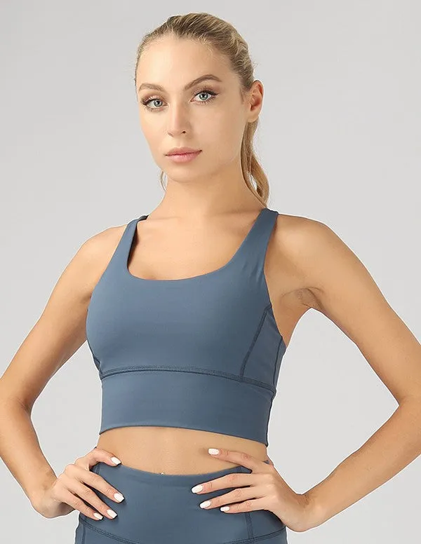 Strappy Back Active Crop Top With Removable Pad