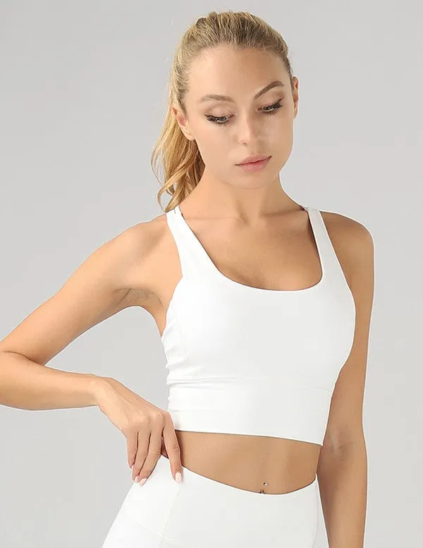 Strappy Back Active Crop Top With Removable Pad