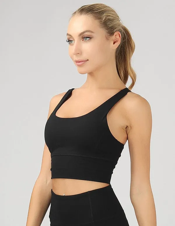 Strappy Back Active Crop Top With Removable Pad