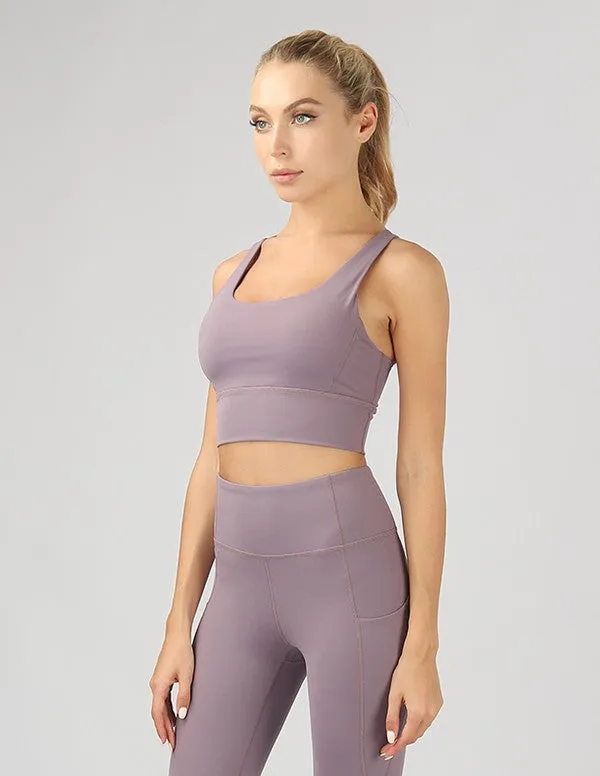 Strappy Back Active Crop Top With Removable Pad