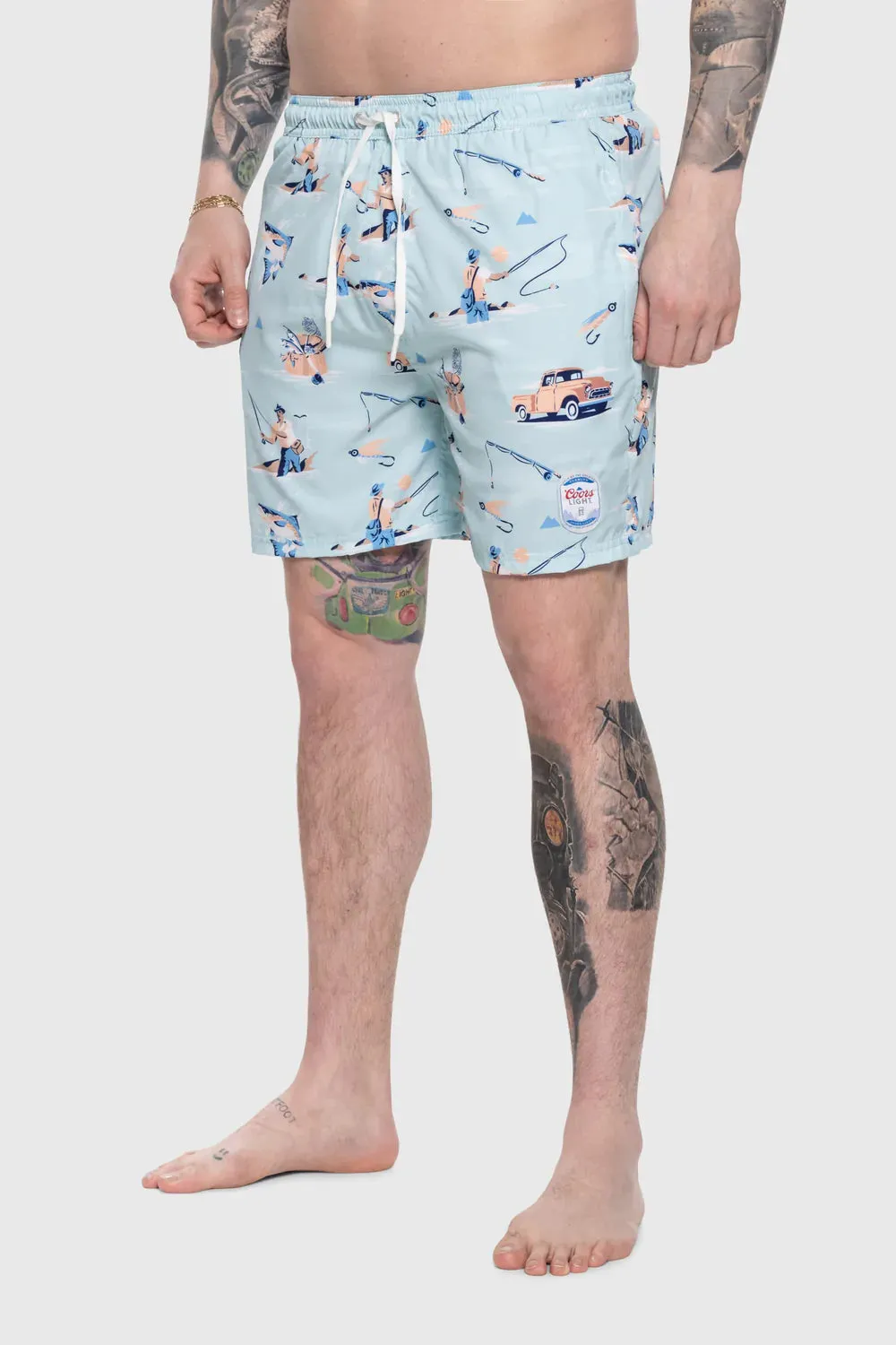 TEAMLTD COORS LIGHT SWIM SHORT I TEAL OR PINK