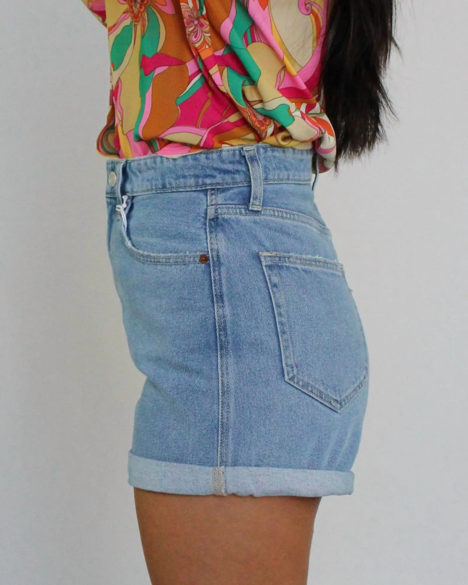 The Stella Denim Shorts In Light Denim | Light Denim