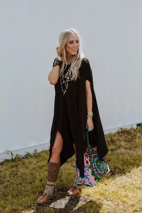 Three Bird Nest The Wren Tunic - Black