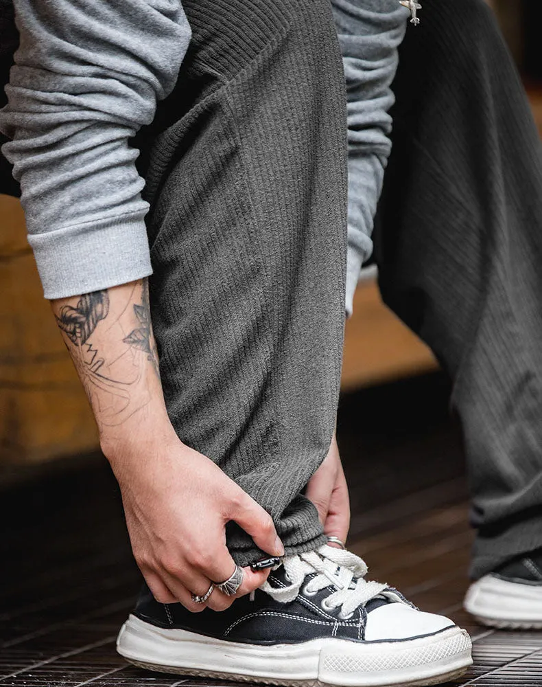 Tooling Retro Knitted Guard Corduroy Straight Men's Trousers